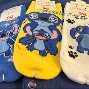 3 Stitch Character Socks Set